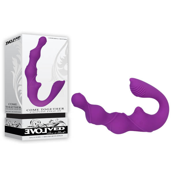Come Together - Purple 15.2 cm (6'') USB Rechargeable Vibrating Strapless Strap-On