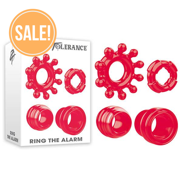 Zero Tolerance Ring The Alarm - Red Cock Rings - Set of 4