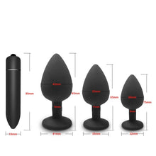 Load image into Gallery viewer, Soft Silicone Anal Plug Set with Mini Bullet Vibrator
